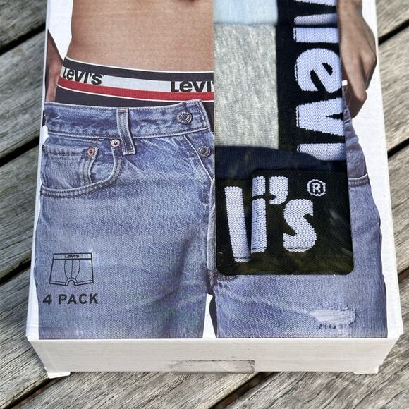 Levi’s 4 Pack Boxer Brief For Mens Size L High Comfort Cotton Stretch Large New - Picture 7 of 16